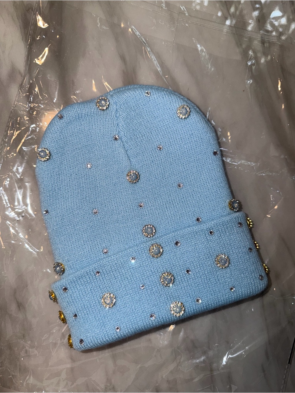 “Opal Blue Bloom” Beanie